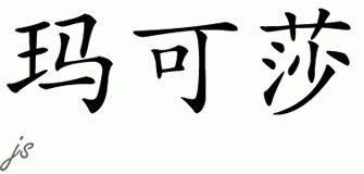 Chinese Name for Markisha 