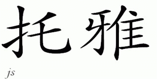 Chinese Name for Toya 