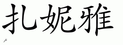 Chinese Name for Zahniya 