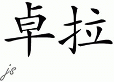 Chinese Name for Zora 