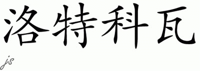 Chinese Name for Lotkova 