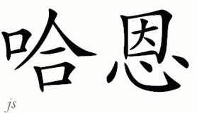Chinese Name for Hahn 