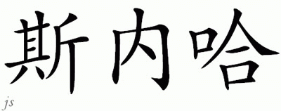 Chinese Name for Sneha 