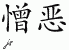 Chinese Characters for Abhor 