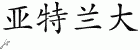 Chinese Characters for Atlanta 