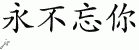 Chinese Characters for Never Forget You 