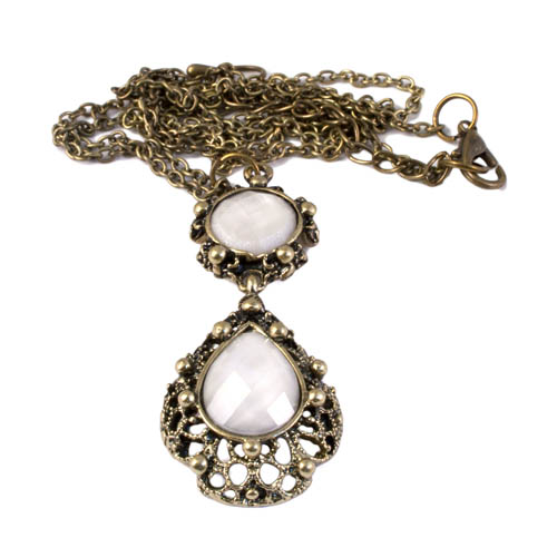Retro White Stone Necklace - Csymbol.com